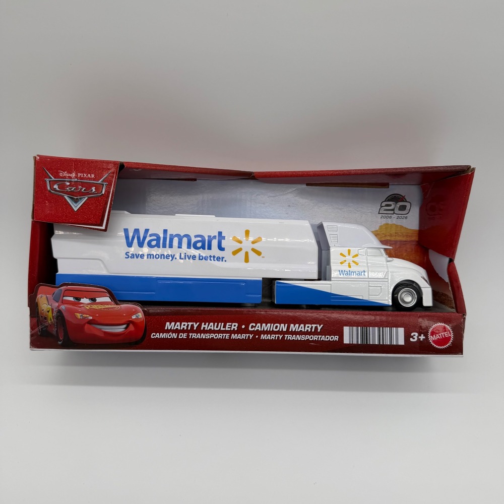 Mattel Disney Pixar Cars Marty Hauler Walmart Semi Truck White 20th Anniversary